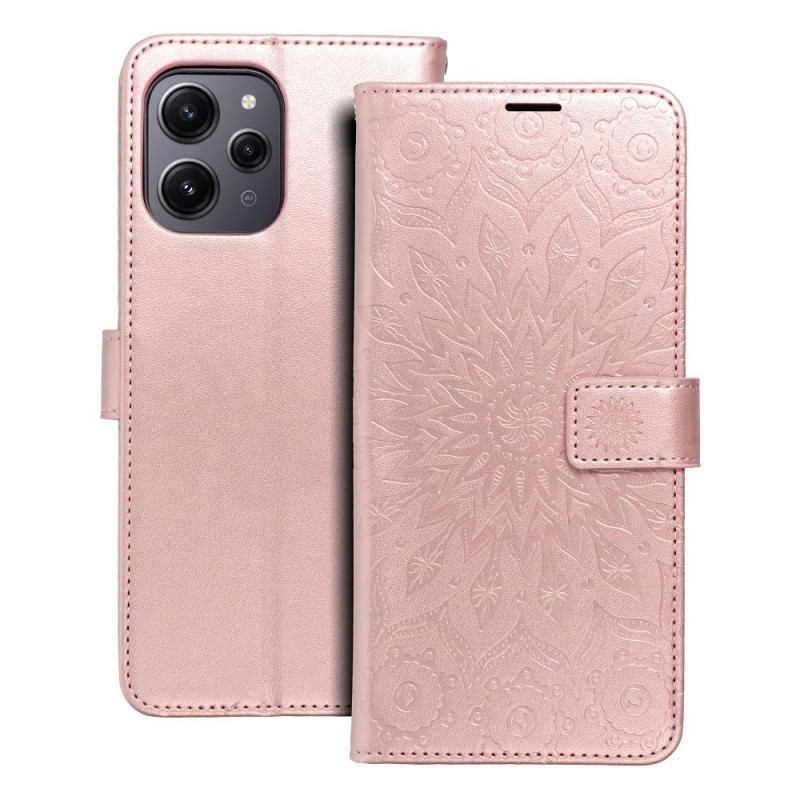 XIAOMI Redmi 12 Portefeuilles MEZZO Book Mandala  Or rose