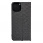 Apple iPhone 15 Portefeuilles LUNA Book Carbon Fibre de carbone, Élégant  Noir