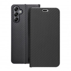 Samsung Galaxy A14 5G Portefeuilles LUNA Book Carbon Fibre de carbone, Élégant  Noir