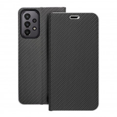 Samsung Galaxy A23 5G Portefeuilles LUNA Book Carbon Fibre de carbone, Élégant  Noir