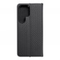 Samsung Galaxy S23 Ultra 5G Portefeuilles LUNA Book Carbon Fibre de carbone, Élégant  Noir