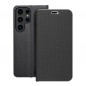 Samsung Galaxy S23 Ultra 5G Portefeuilles LUNA Book Carbon Fibre de carbone, Élégant  Noir
