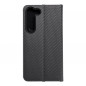 Samsung Galaxy S23 5G Portefeuilles LUNA Book Carbon Fibre de carbone, Élégant  Noir