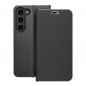 Samsung Galaxy S23 5G Portefeuilles LUNA Book Carbon Fibre de carbone, Élégant  Noir