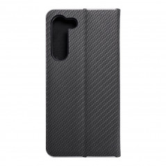 Samsung Galaxy S23 Plus 5G Portefeuilles LUNA Book Carbon Fibre de carbone, Élégant  Noir