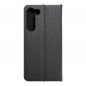 Samsung Galaxy S23 Plus 5G Portefeuilles LUNA Book Carbon Fibre de carbone, Élégant  Noir