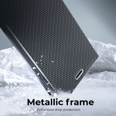XIAOMI Redmi Note 12 Pro Plus 5G Portefeuilles LUNA Book Carbon Fibre de carbone, Élégant  Noir