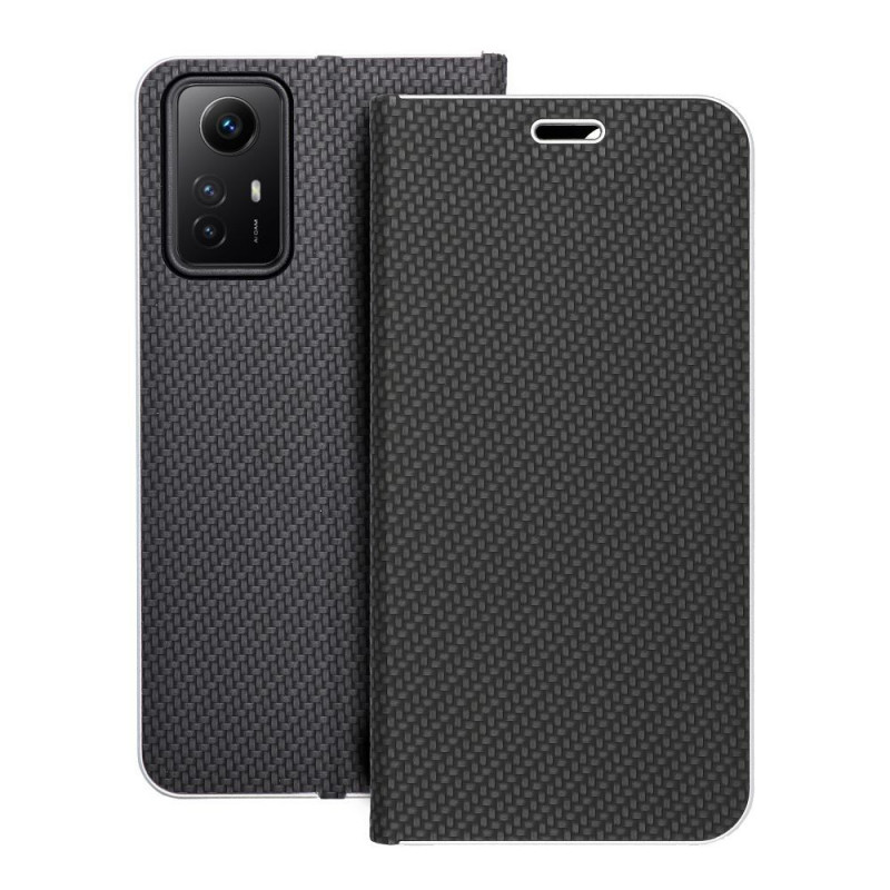 XIAOMI Redmi Note 12s Portefeuilles LUNA Book Carbon Fibre de carbone, Élégant  Noir