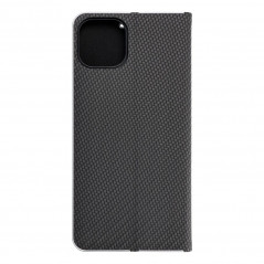Apple iPhone 15 Plus Portefeuilles LUNA Book Carbon Fibre de carbone, Élégant  Noir