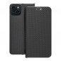 Apple iPhone 15 Plus Portefeuilles LUNA Book Carbon Fibre de carbone, Élégant  Noir