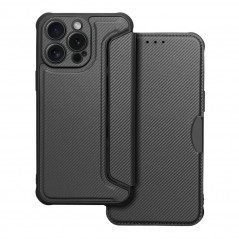 Apple iPhone 15 Pro Max Portefeuilles Razor Book Fibre de carbone, Modèle de carbone  Noir