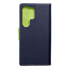 Samsung Galaxy S24 ULTRA Portefeuilles Fancy Book Marine / Citron vert