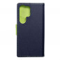 Samsung Galaxy S24 ULTRA Portefeuilles Fancy Book Marine / Citron vert