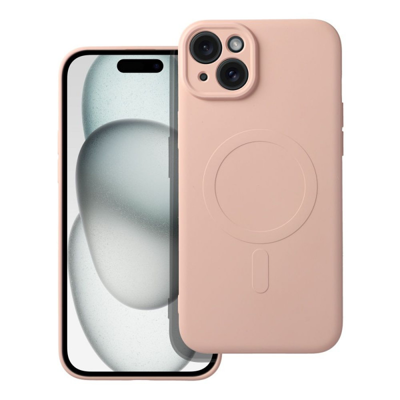 Apple iPhone 15 Plus Coque Silicone Mag Cover MagSAFE  Rose