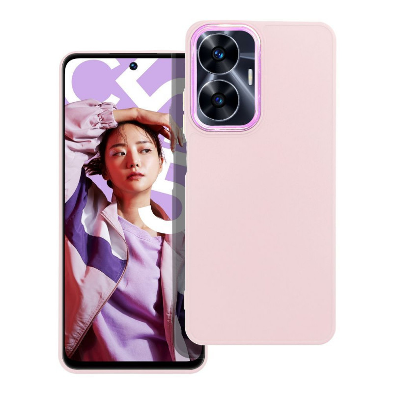 realme C55 Coque FRAME Élégant  Rose poudré