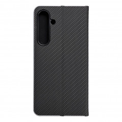Samsung Galaxy S24 PLUS Portefeuilles LUNA Book Carbon Fibre de carbone, Élégant  Noir