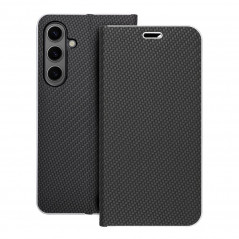 Samsung Galaxy S24 PLUS Portefeuilles LUNA Book Carbon Fibre de carbone, Élégant  Noir
