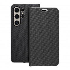 Samsung Galaxy S24 ULTRA Portefeuilles LUNA Book Carbon Fibre de carbone, Élégant  Noir