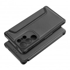 Samsung Galaxy S24 ULTRA Portefeuilles Razor Book Fibre de carbone, Modèle de carbone  Noir