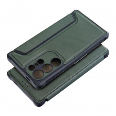 Samsung Galaxy S24 ULTRA Portefeuilles Razor Book Fibre de carbone, Modèle de carbone  Vert foncé