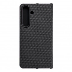 Samsung Galaxy S24 Portefeuilles LUNA Book Carbon Fibre de carbone, Élégant  Noir