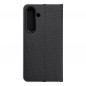 Samsung Galaxy S24 Portefeuilles LUNA Book Carbon Fibre de carbone, Élégant  Noir
