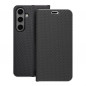 Samsung Galaxy S24 Portefeuilles LUNA Book Carbon Fibre de carbone, Élégant  Noir