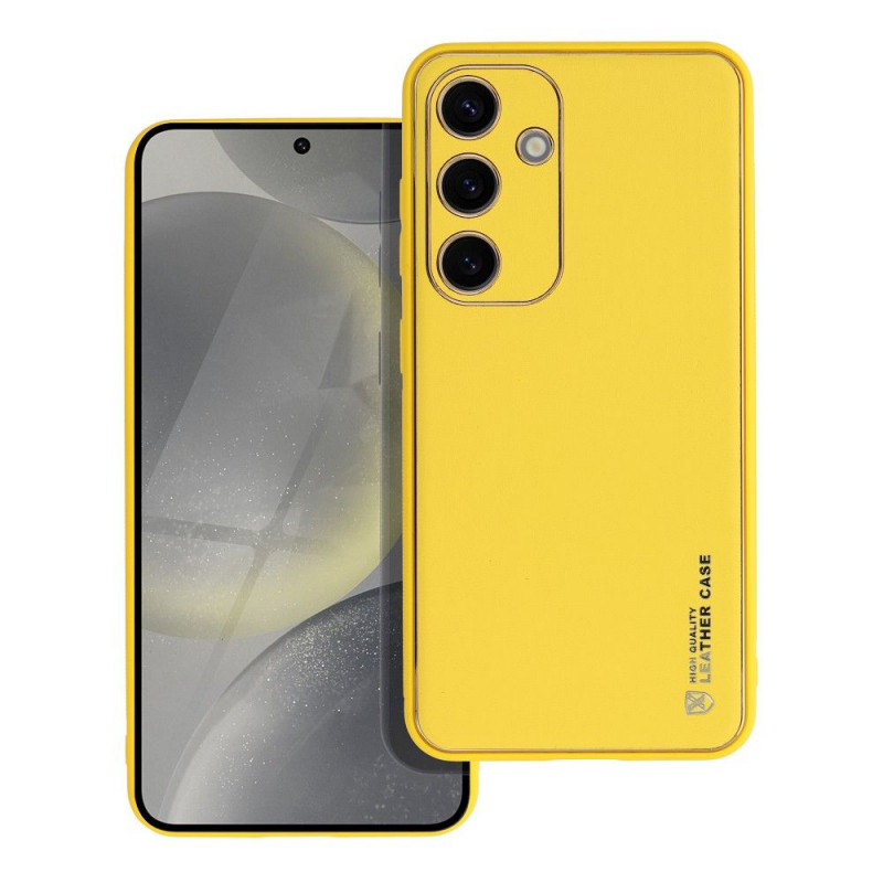 Samsung Galaxy S24 Coque Leather Jaune