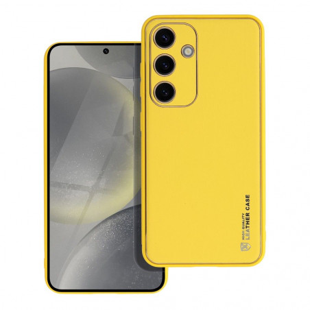 Samsung Galaxy S24 Coque Leather Jaune