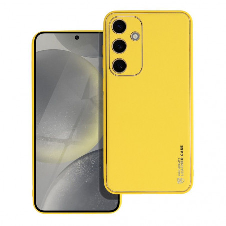 Samsung Galaxy S24 PLUS Coque Leather Jaune