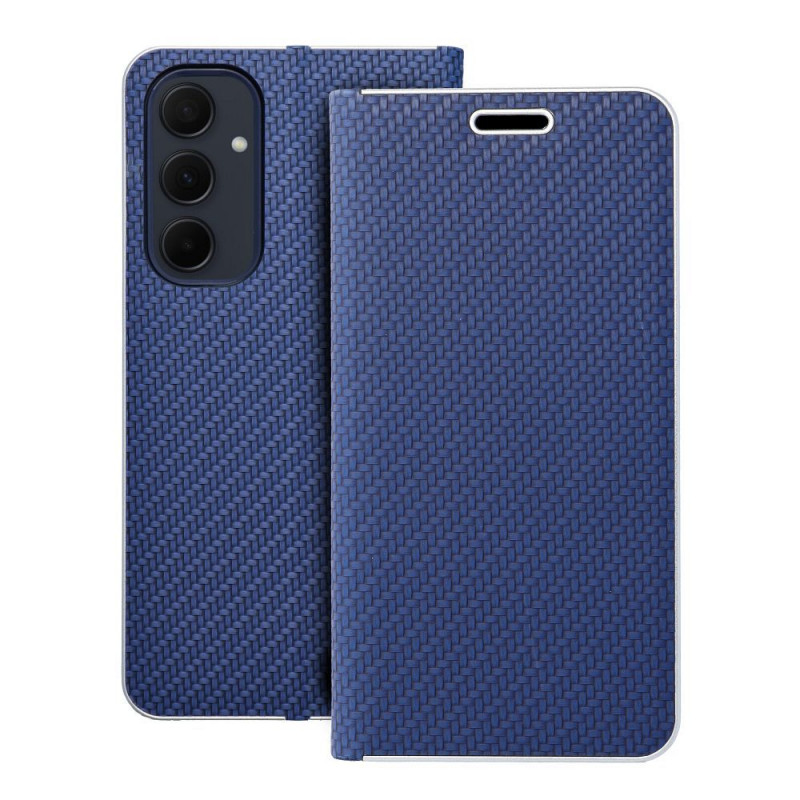 Samsung Galaxy A35 Portefeuilles LUNA Book Carbon Fibre de carbone, Élégant  Bleu