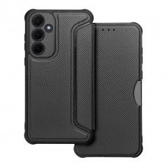 Samsung Galaxy A35 Portefeuilles Razor Book Fibre de carbone, Modèle de carbone  Noir