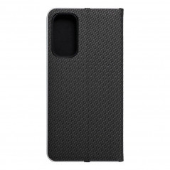 Samsung Galaxy A15 5G Portefeuilles LUNA Book Carbon Fibre de carbone, Élégant  Noir