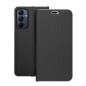 Samsung Galaxy A15 5G Portefeuilles LUNA Book Carbon Fibre de carbone, Élégant  Noir