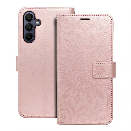Samsung Galaxy A15 5G Portefeuilles MEZZO Book Mandala  Or rose