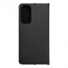 Samsung Galaxy A25 5G Portefeuilles LUNA Book Carbon Fibre de carbone, Élégant  Noir
