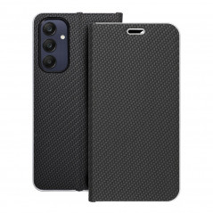 Samsung Galaxy A25 5G Portefeuilles LUNA Book Carbon Fibre de carbone, Élégant  Noir