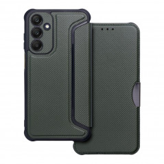 Samsung Galaxy A25 5G Portefeuilles Razor Book Fibre de carbone, Modèle de carbone  Vert foncé