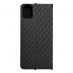 Samsung Galaxy A05 Portefeuilles LUNA Book Carbon Fibre de carbone, Élégant  Noir