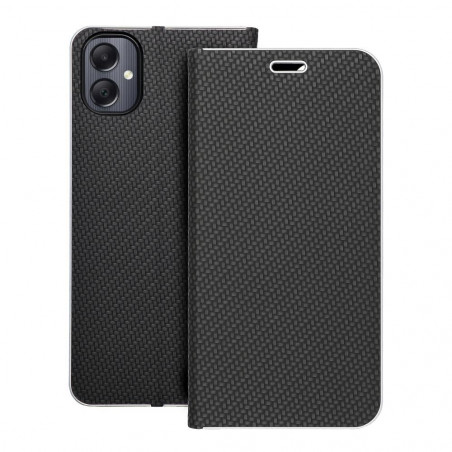 Samsung Galaxy A05 Portefeuilles LUNA Book Carbon Fibre de carbone, Élégant  Noir