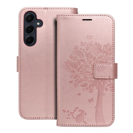 Samsung Galaxy A55 Portefeuilles MEZZO Book Arbre  Or rose