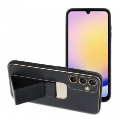 Samsung Galaxy A25 5G Coque LEATHER Case Kickstand Noir