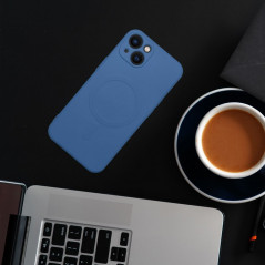 Samsung Galaxy S24 PLUS Coque Silicone Mag Cover MagSAFE  Bleu