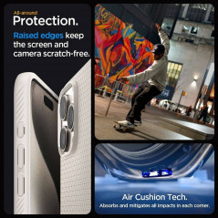 Apple iPhone 15 Pro Max Coque Spigen  Liquid Air Titane naturel