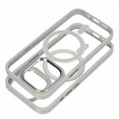 Apple iPhone 15 Pro Coque Color Edge Mag MagSAFE  Gris titane