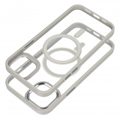 Apple iPhone 15 Plus Coque Color Edge Mag MagSAFE  Gris titane