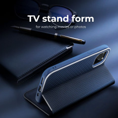 Samsung Galaxy S23 FE Portefeuilles LUNA Book Carbon Fibre de carbone, Élégant  Bleu