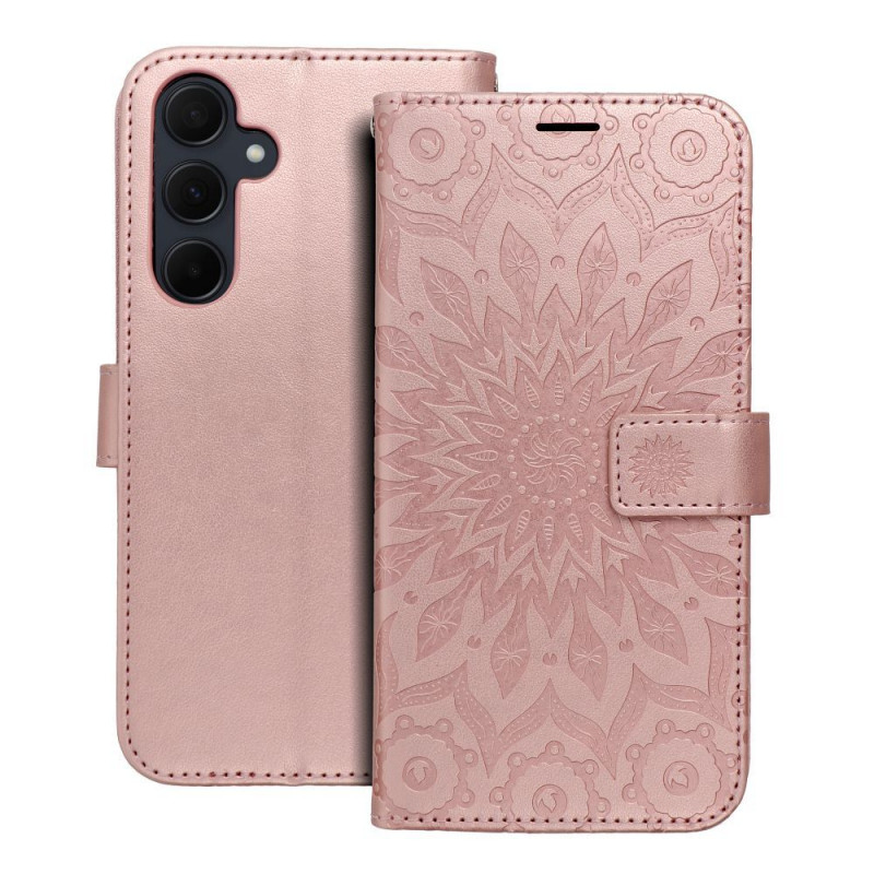 Samsung Galaxy A35 Portefeuilles MEZZO Book Mandala  Or rose