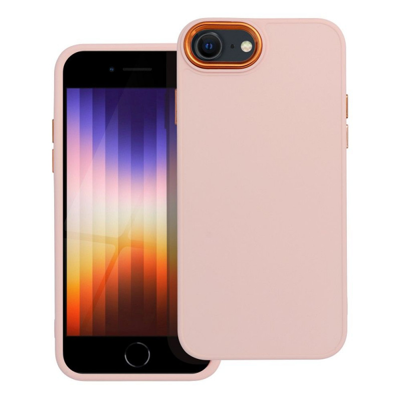 Apple iPhone SE 2022 5G Coque FRAME Élégant  Rose poudré