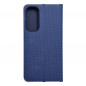 Samsung Galaxy A55 Portefeuilles LUNA Book Carbon Fibre de carbone, Élégant  Bleu